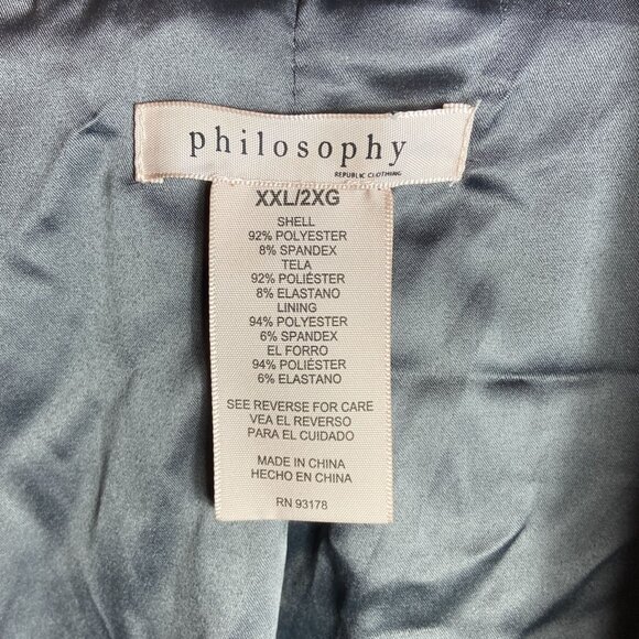 NWT PHILOSOPHY XXL/2XG NICE FAUX SUEDE MOTO GREY ZIPPERED JACKET - Picture 5 of 7